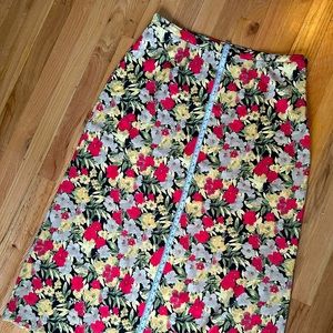 Christopher & Banks floral midi skirt